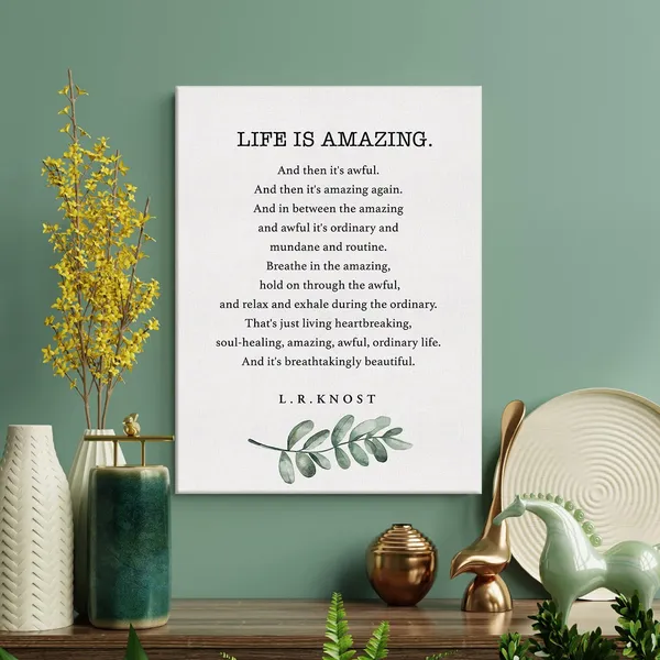 Multicolor_Inspirational_Life_is_Amazing_and_Then_It's_Awful_Poem_Print_Canvas_Wall_Art_Home_Decor_Painting_12x15_Canvas_Poster_Framed_Ready_to_Hang