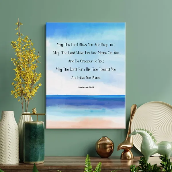 Multicolor_Numbers_6:24-26_Sign_Bible_Verse_Canvas_Home_Wall_Art_Decor_Scripture_Painting_12x15_Poster_Framed_Ready_to_Hang