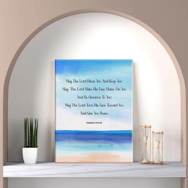 Multicolor_Numbers_6:24-26_Sign_Bible_Verse_Canvas_Home_Wall_Art_Decor_Scripture_Painting_12x15_Poster_Framed_Ready_to_Hang