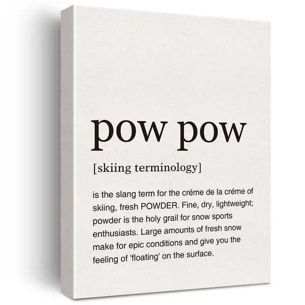 Multicolor_Pow_Pow_Definition_Print_Canvas_Wall_Art_Home_Office_Decor_Modern_Skiing_Art_Painting_12_x_16_Canvas_Ski_Poster_Framed_Ready_to_Hang_Artwork