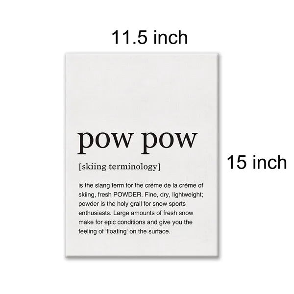 Multicolor_Pow_Pow_Definition_Print_Canvas_Wall_Art_Home_Office_Decor_Modern_Skiing_Art_Painting_12_x_16_Canvas_Ski_Poster_Framed_Ready_to_Hang_Artwork