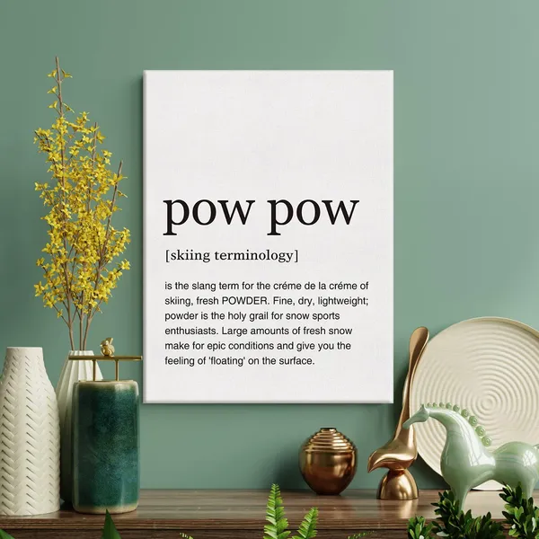 Multicolor_Pow_Pow_Definition_Print_Canvas_Wall_Art_Home_Office_Decor_Modern_Skiing_Art_Painting_12_x_16_Canvas_Ski_Poster_Framed_Ready_to_Hang_Artwork