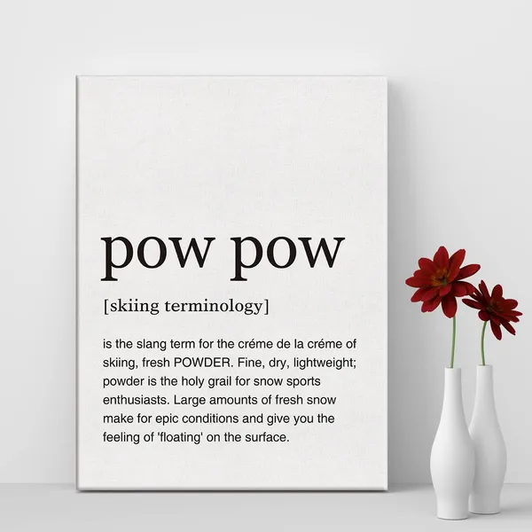 Multicolor_Pow_Pow_Definition_Print_Canvas_Wall_Art_Home_Office_Decor_Modern_Skiing_Art_Painting_12_x_16_Canvas_Ski_Poster_Framed_Ready_to_Hang_Artwork