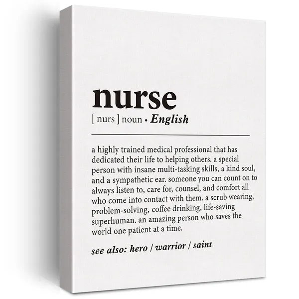 Multicolor_Nurse_Gift_Nurse_Definition_Print_Canvas_Wall_Art_Nurse_Office_Decor_Modern_Nurse_Painting_12_x_16_Canvas_Poster_Framed_Ready_to_Hang_Nursing_Artwork