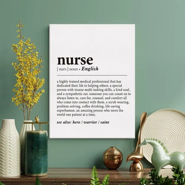 Multicolor_Nurse_Gift_Nurse_Definition_Print_Canvas_Wall_Art_Nurse_Office_Decor_Modern_Nurse_Painting_12_x_16_Canvas_Poster_Framed_Ready_to_Hang_Nursing_Artwork