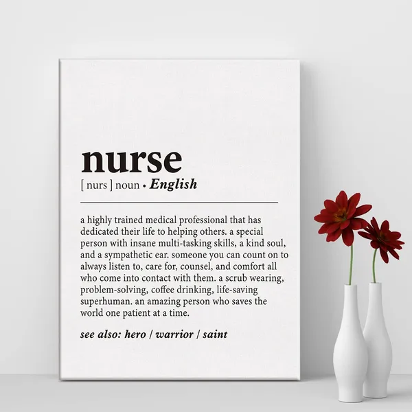 Multicolor_Nurse_Gift_Nurse_Definition_Print_Canvas_Wall_Art_Nurse_Office_Decor_Modern_Nurse_Painting_12_x_16_Canvas_Poster_Framed_Ready_to_Hang_Nursing_Artwork
