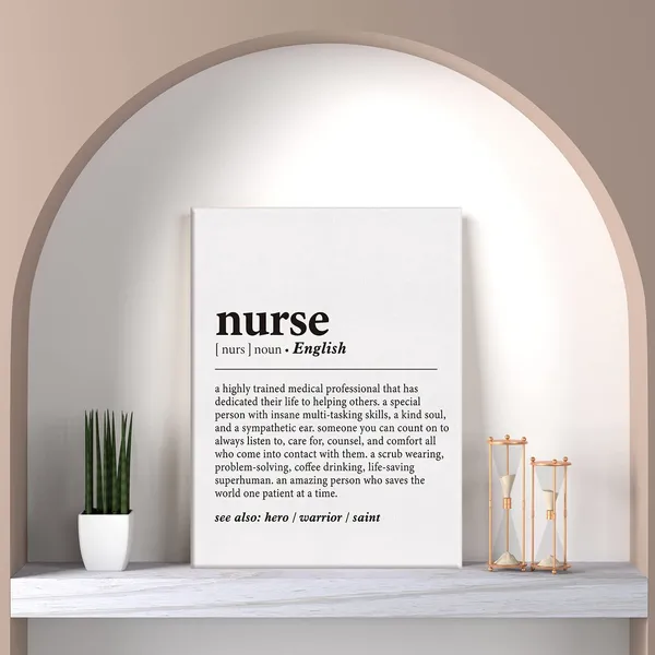 Multicolor_Nurse_Gift_Nurse_Definition_Print_Canvas_Wall_Art_Nurse_Office_Decor_Modern_Nurse_Painting_12_x_16_Canvas_Poster_Framed_Ready_to_Hang_Nursing_Artwork
