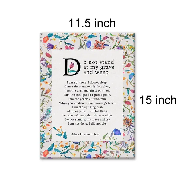 Multicolor_Funeral_Bereavement_Poem_Do_not_Stand_at_My_Grave_and_Weep_Poetry_Print_Canvas_Wall_Art_Home_Office_Decor_Floral_Painting_12_x_16_Canvas_Poster_Framed_Ready_to_Hang