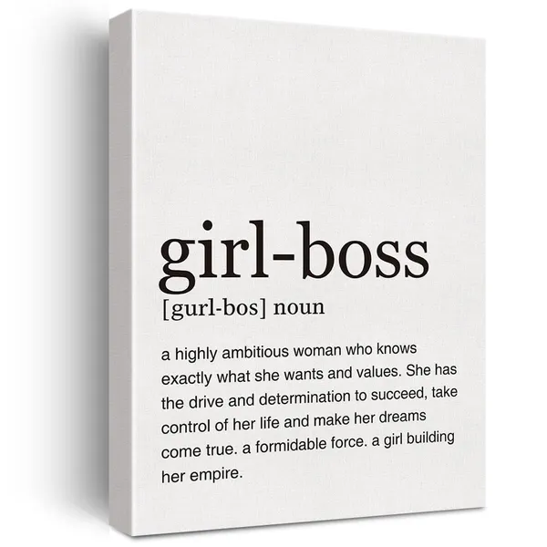 Multicolor_Girl_Boss_Definition_Print_Canvas_Wall_Art_Home_Office_Decor_Modern_Girl_Boss_Quote_Painting_12_x_16_Canvas_Poster_Framed_Ready_to_Hang_Artwork