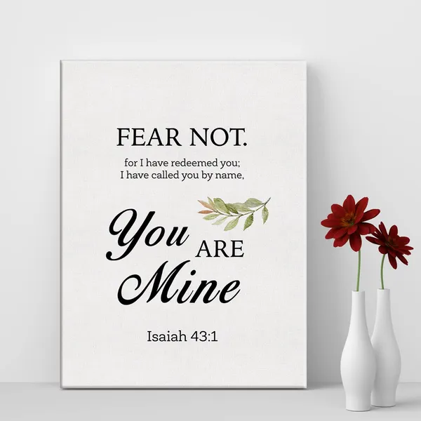 Multicolor_Bible_Verse_Isaiah_43:1_Fear_Not_|_For_I_Have_Redeemed_You_Print_Canvas_Wall_Art_Home_Office_Decor_Scripture_Painting_12x15_Canvas_Poster_Framed_Ready_to_Hang_Christian_Gift