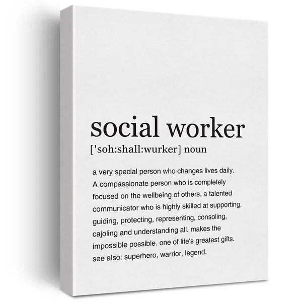 Multicolor_Social_Worker_Definition_Print_Canvas_Wall_Art_Home_Office_Decor_Modern_Minimalist_Painting_12_x_16_Canvas_Social_Work_Poster_Framed_Ready_to_Hang