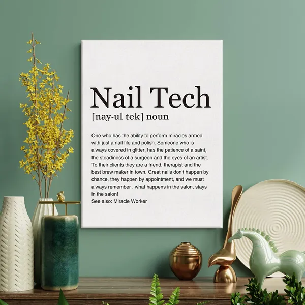 Multicolor_Nail_Tech_Definition_Print_Canvas_Wall_Art_Home_Office_Decor_Modern_Minimalist_Painting_12_x_16_Canvas_Beauty_Poster_Framed_Ready_to_Hang_Salon_Artwork