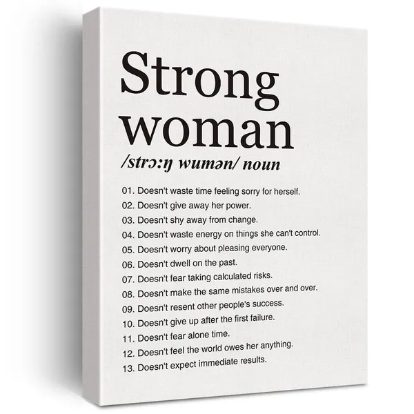 Multicolor_Strong_Woman_Definition_Print_Canvas_Wall_Art_Home_Office_Decor_Modern_Minimalist_Feminist_Painting_12_x_16_Canvas_Poster_Framed_Ready_to_Hang_Inspirational_Gift