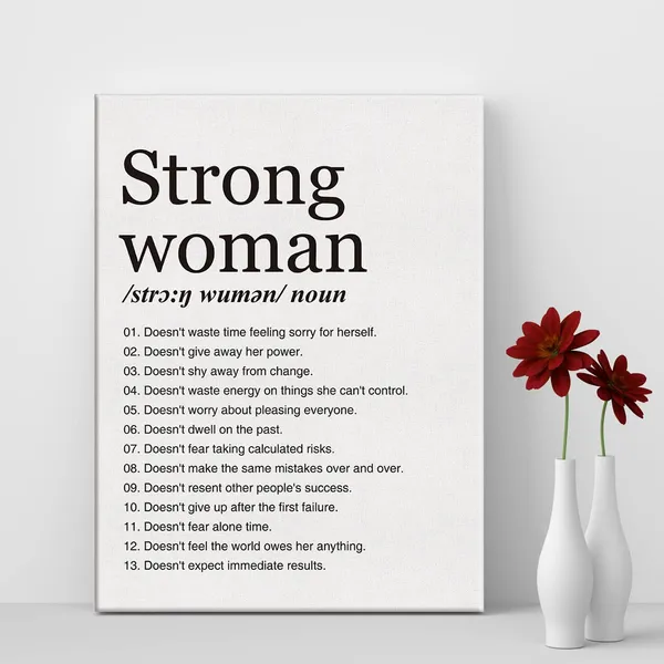 Multicolor_Strong_Woman_Definition_Print_Canvas_Wall_Art_Home_Office_Decor_Modern_Minimalist_Feminist_Painting_12_x_16_Canvas_Poster_Framed_Ready_to_Hang_Inspirational_Gift