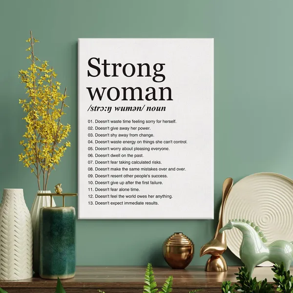 Multicolor_Strong_Woman_Definition_Print_Canvas_Wall_Art_Home_Office_Decor_Modern_Minimalist_Feminist_Painting_12_x_16_Canvas_Poster_Framed_Ready_to_Hang_Inspirational_Gift