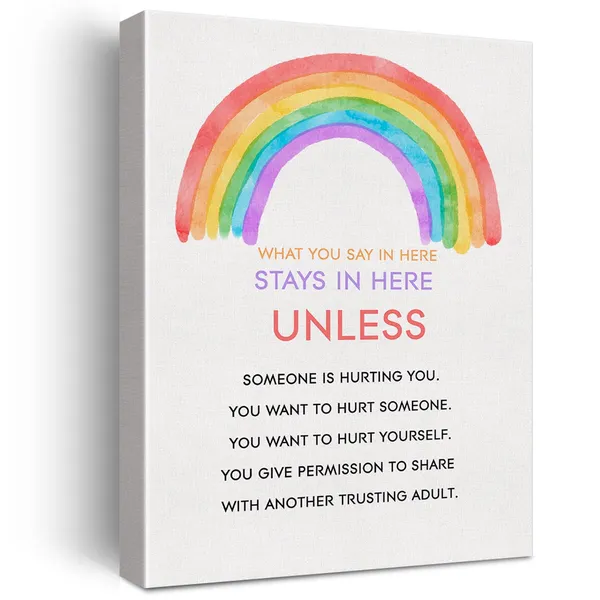 Multicolor_Rainbow_Counseling_Office_Watercolor_Print_Canvas_Wall_Art_Home_Decor_What_You_Say_in_Here_Stays_in_Here_Unless_Someone_is_Hurting_You_Painting_12x15_Canvas_Poster_Framed_Ready_to_Hang