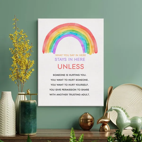 Multicolor_Rainbow_Counseling_Office_Watercolor_Print_Canvas_Wall_Art_Home_Decor_What_You_Say_in_Here_Stays_in_Here_Unless_Someone_is_Hurting_You_Painting_12x15_Canvas_Poster_Framed_Ready_to_Hang