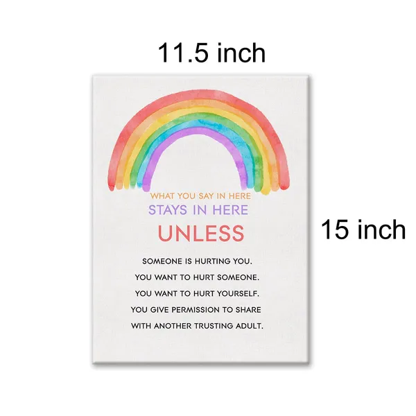 Multicolor_Rainbow_Counseling_Office_Watercolor_Print_Canvas_Wall_Art_Home_Decor_What_You_Say_in_Here_Stays_in_Here_Unless_Someone_is_Hurting_You_Painting_12x15_Canvas_Poster_Framed_Ready_to_Hang