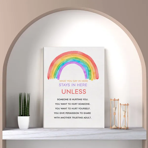 Multicolor_Rainbow_Counseling_Office_Watercolor_Print_Canvas_Wall_Art_Home_Decor_What_You_Say_in_Here_Stays_in_Here_Unless_Someone_is_Hurting_You_Painting_12x15_Canvas_Poster_Framed_Ready_to_Hang