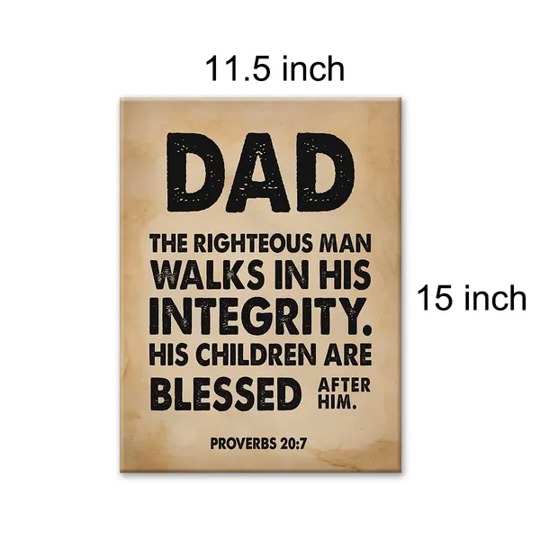 Multicolor_Retro_Bible_Verse_Dad_the_Righteous_Man_Walks_in_His_Integrity_Proverbs_20:7_Print_Canvas_Wall_Art_Home_Office_Decor_Scripture_Painting_12x15_Christian_Canvas_Poster_Framed_Ready_to_Hang_Father's_Day_Gift