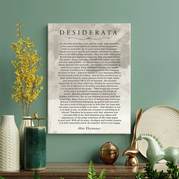 Multicolor_Inspirational_Desiderata_Poem_Print_Canvas_Wall_Art_Home_Office_Decor_Retro_Motivational_Literature_Painting_12_x_16_Canvas_Poster_Framed_Ready_to_Hang