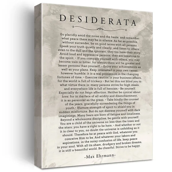 Multicolor_Inspirational_Desiderata_Poem_Print_Canvas_Wall_Art_Home_Office_Decor_Retro_Motivational_Literature_Painting_12_x_16_Canvas_Poster_Framed_Ready_to_Hang