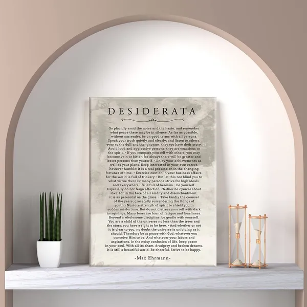 Multicolor_Inspirational_Desiderata_Poem_Print_Canvas_Wall_Art_Home_Office_Decor_Retro_Motivational_Literature_Painting_12_x_16_Canvas_Poster_Framed_Ready_to_Hang