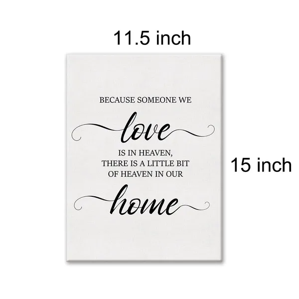 Multicolor_Sympathy_Sign_Because_Someone_We_Love_is_in_Heaven_Print_Canvas_Home_Wall_Art_Decor_Painting_12_x_16_Memorial_Poster_Framed_Bereavement_Gift