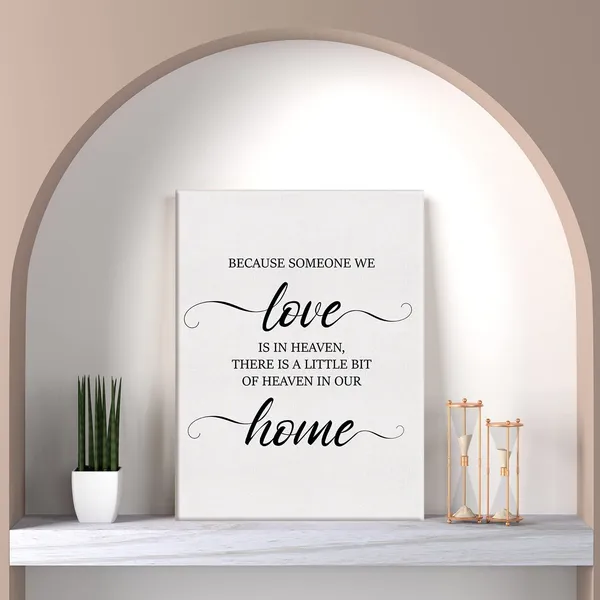 Multicolor_Sympathy_Sign_Because_Someone_We_Love_is_in_Heaven_Print_Canvas_Home_Wall_Art_Decor_Painting_12_x_16_Memorial_Poster_Framed_Bereavement_Gift