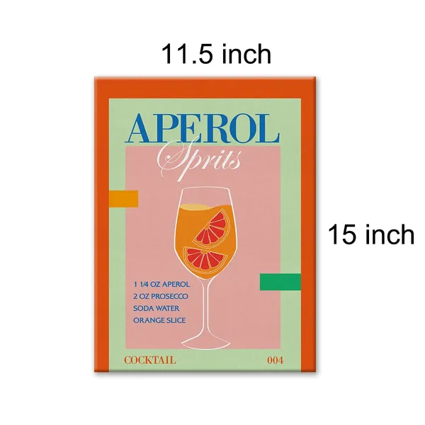 Multicolor_Retro_Cocktail_Aperol_Spritz_Print_Canvas_Wall_Art_Home_Kitchen_Decor_Bar_Cocktail_Painting_12x15_Canvas_Poster_Framed_Ready_to_Hang