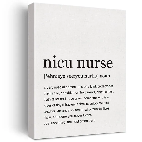 Multicolor_Nicu_Nurse_Definition_Print_Canvas_Wall_Art_Home_Office_Decor_Modern_Minimalist_Painting_12_x_16_Canvas_ICU_Nurse_Poster_Framed_Ready_to_Hang