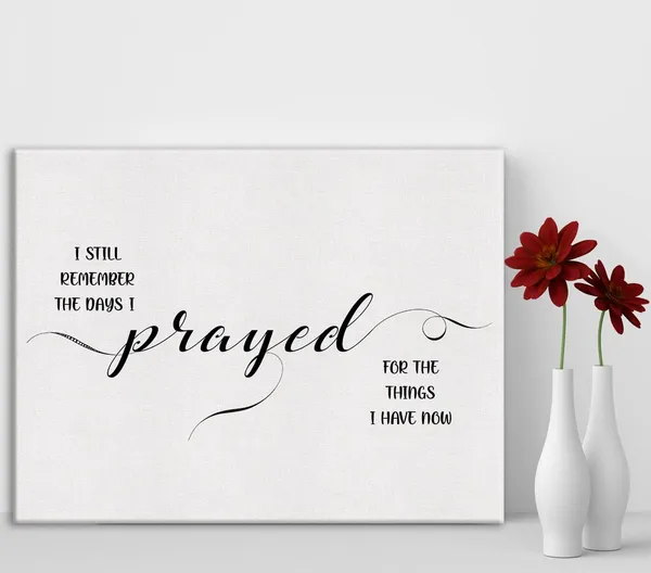 Multicolor_I_Still_Remember_the_Days_I_Prayed_Canvas_Home_Wall_Art_Decor_Positive_Painting_12x15_Poster_Framed_Ready_to_Hang_New_House's_Decor