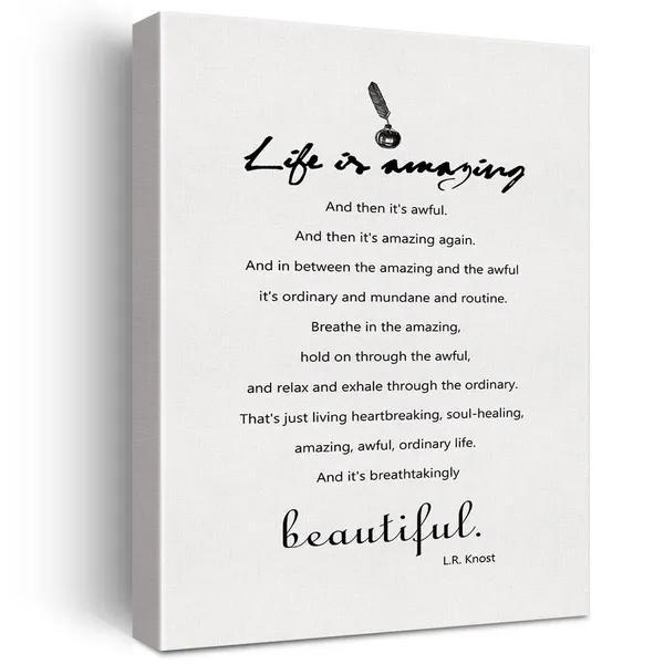 Multicolor_Inspirational_Quote_Life_is_Amazing_Print_Canvas_Home_Wall_Art_Decor_Home_Sign_Painting_12_x_16_Poster_Framed_Ready_to_Hang