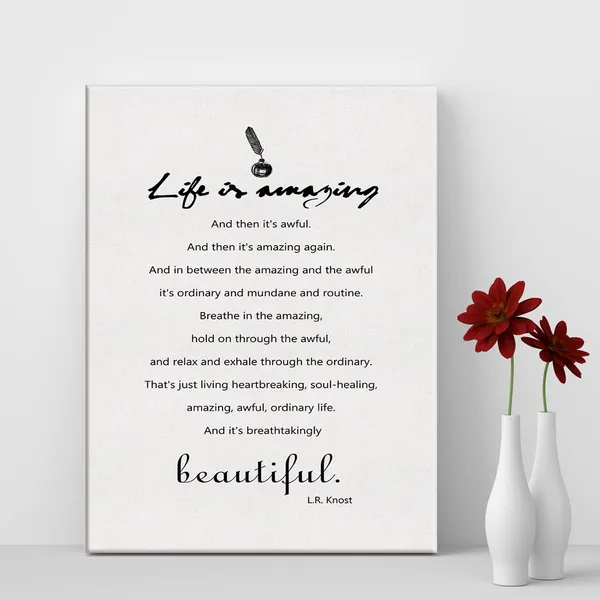Multicolor_Inspirational_Quote_Life_is_Amazing_Print_Canvas_Home_Wall_Art_Decor_Home_Sign_Painting_12_x_16_Poster_Framed_Ready_to_Hang