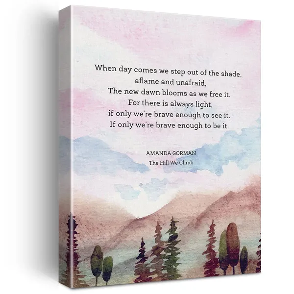 Multicolor_Motivational_Poem_the_Hill_We_Climb_Print_Canvas_Wall_Art_Home_Office_Decor_Watercolor_Painting_12_x_16_Canvas_Poster_Framed_Ready_to_Hang