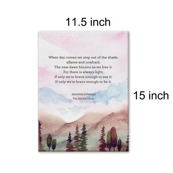 Multicolor_Motivational_Poem_the_Hill_We_Climb_Print_Canvas_Wall_Art_Home_Office_Decor_Watercolor_Painting_12_x_16_Canvas_Poster_Framed_Ready_to_Hang