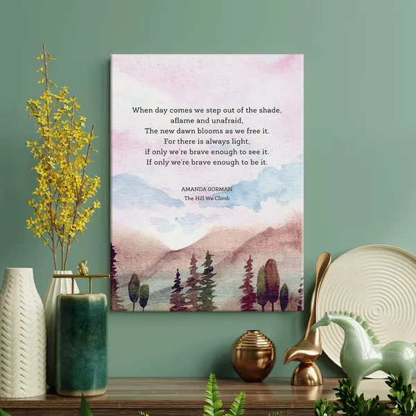 Multicolor_Motivational_Poem_the_Hill_We_Climb_Print_Canvas_Wall_Art_Home_Office_Decor_Watercolor_Painting_12_x_16_Canvas_Poster_Framed_Ready_to_Hang