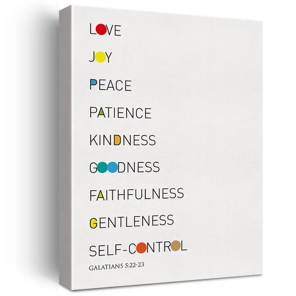 Multicolor_Bible_Verse_Fruit_of_the_Spirit_Things_Print_Canvas_Home_Wall_Decor_Scripture_Art_Painting_12_x_16_Poster_Framed_Ready_to_Hang_Christian_Gift