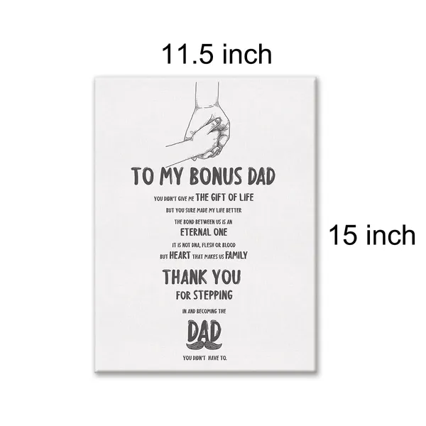 Multicolor_to_My_Bonus_Dad_Print_Canvas_Home_Wall_Art_D??or_Thank_You_Bonus_Dad_Painting_12_x_16_Poster_Framed_Ready_to_Hang_Step_Dad_Gift