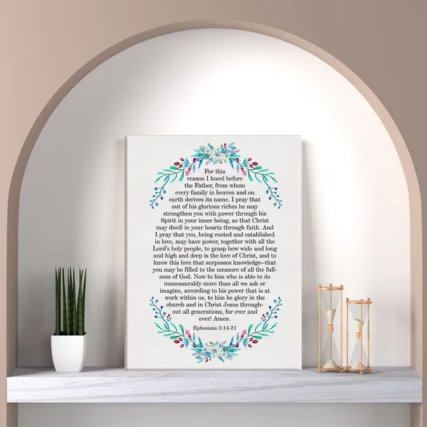 Multicolor_|_For_This_Reason_I_Kneel_Be|_Fore_the_Father_Sign_Bible_Verse_Canvas_Home_Wall_Art_Decor_Scripture_Painting_12_x_16_Poster_Framed_Ready_to_Hang