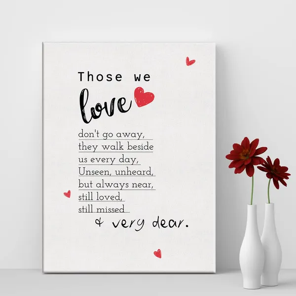 Multicolor_Sympathy_Sign_Those_We_Love_Don't_Go_away_Print_Canvas_Home_Wall_Art_Decor_Gift_|_For_Loss_Painting_12_x_16_Memorial_Poster_Framed_Ready_to_Hang