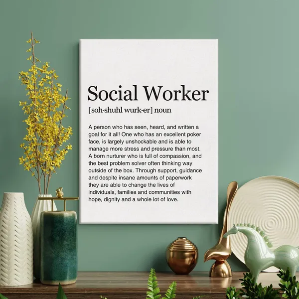 Multicolor_Social_Worker_Definition_Print_Canvas_Wall_Art_Home_Office_Decor_Modern_Minimalist_Painting_12_x_16_Canvas_Poster_Framed_Ready_to_Hang_Artwork_Graduation_Gift