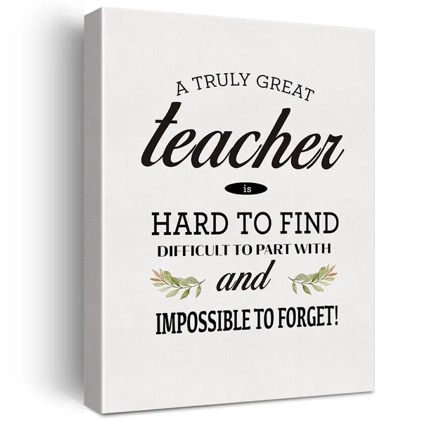 Multicolor_Thank_You_Teacher_Modern_Print_Canvas_Wall_Art_Home_Decor_a_Truly_Great_Teacher_is_Hard_to_Find_Painting_12_x_16_Canvas_Poster_Framed_Ready_to_Hang