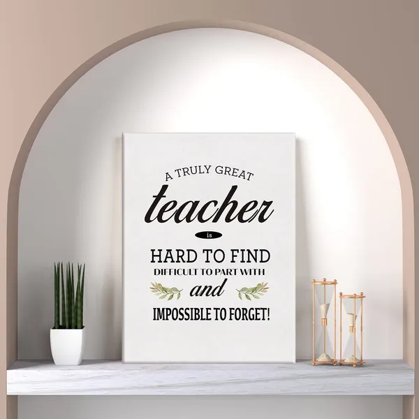 Multicolor_Thank_You_Teacher_Modern_Print_Canvas_Wall_Art_Home_Decor_a_Truly_Great_Teacher_is_Hard_to_Find_Painting_12_x_16_Canvas_Poster_Framed_Ready_to_Hang