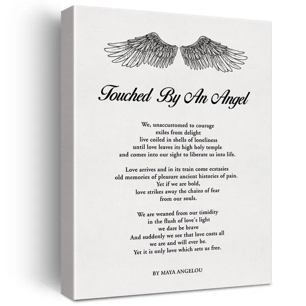 Multicolor_Touched_By_An_Angel_Poem_Print_Canvas_Wall_Art_Home_Decor_We_Unaccustomed_to_Courage_Exiles_From_Delight_Painting_12_x_16_Canvas_Poster_Framed_Ready_to_Hang