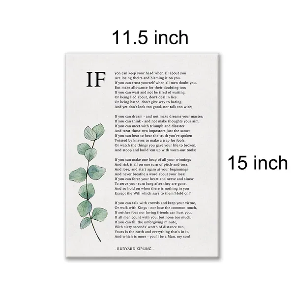 Multicolor_Inspirational_If_Poem_Print_Canvas_Wall_Art_Home_Office_Decor_Poetry_If_Poem_Painting_12x15_Canvas_Poster_Framed_Ready_to_Hang