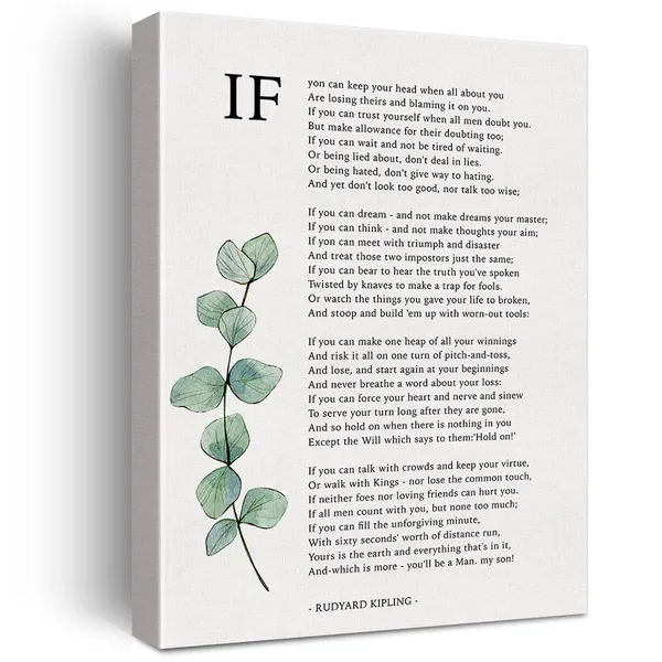 Multicolor_Inspirational_If_Poem_Print_Canvas_Wall_Art_Home_Office_Decor_Poetry_If_Poem_Painting_12x15_Canvas_Poster_Framed_Ready_to_Hang