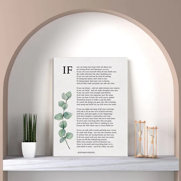 Multicolor_Inspirational_If_Poem_Print_Canvas_Wall_Art_Home_Office_Decor_Poetry_If_Poem_Painting_12x15_Canvas_Poster_Framed_Ready_to_Hang