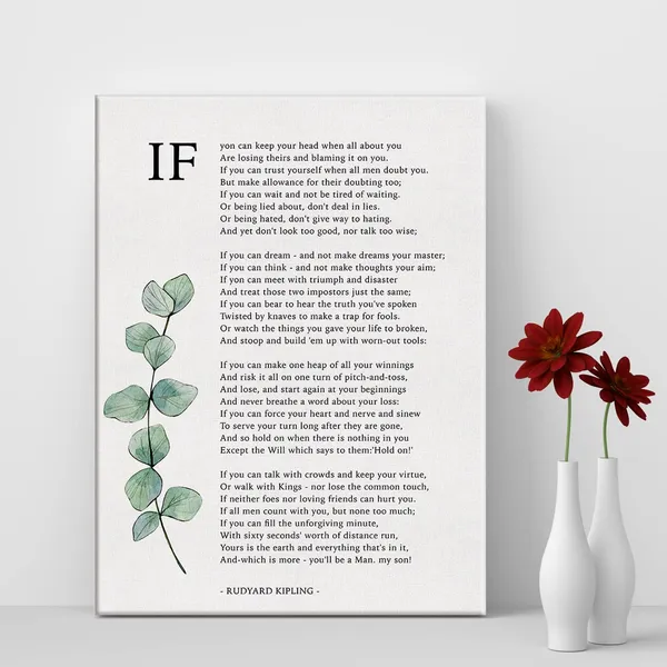 Multicolor_Inspirational_If_Poem_Print_Canvas_Wall_Art_Home_Office_Decor_Poetry_If_Poem_Painting_12x15_Canvas_Poster_Framed_Ready_to_Hang