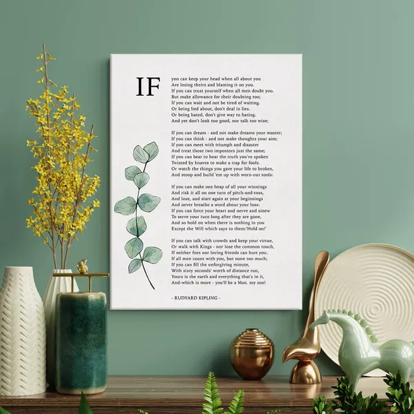 Multicolor_Inspirational_If_Poem_Print_Canvas_Wall_Art_Home_Office_Decor_Poetry_If_Poem_Painting_12x15_Canvas_Poster_Framed_Ready_to_Hang